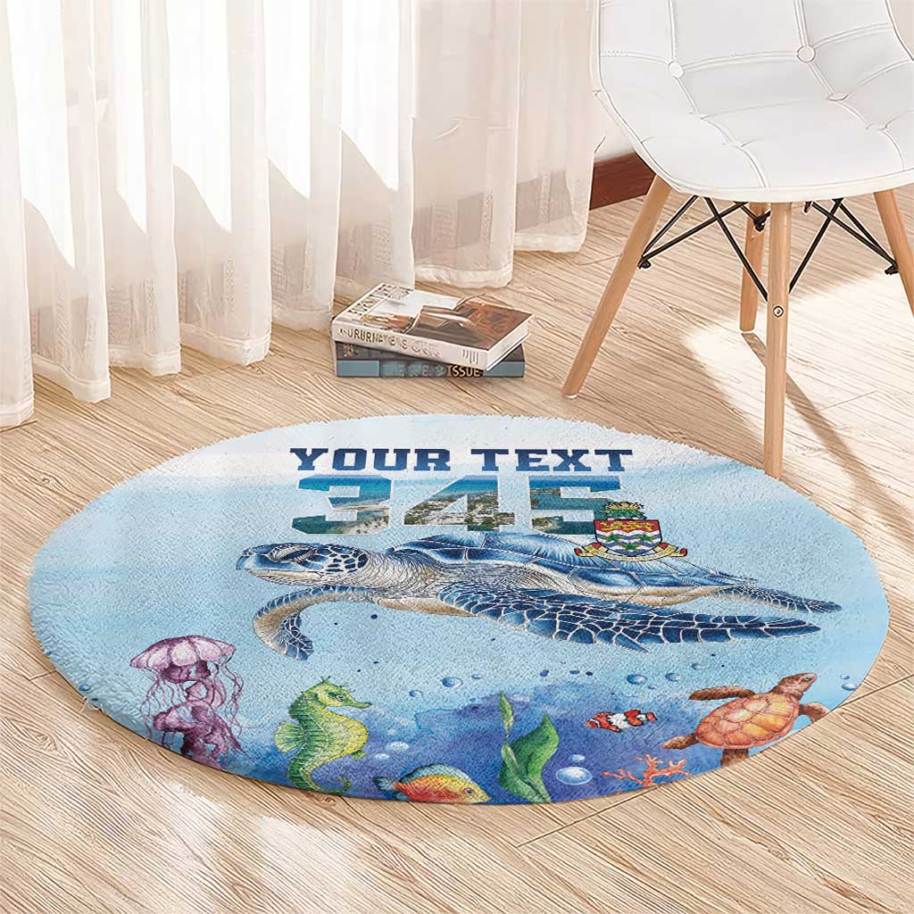 Personalized Cayman Islands 345 Round Carpet Watercolor Turtle - Wonder Print Shop