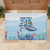 Personalized Cayman Islands 345 Rubber Doormat Watercolor Turtle - Wonder Print Shop