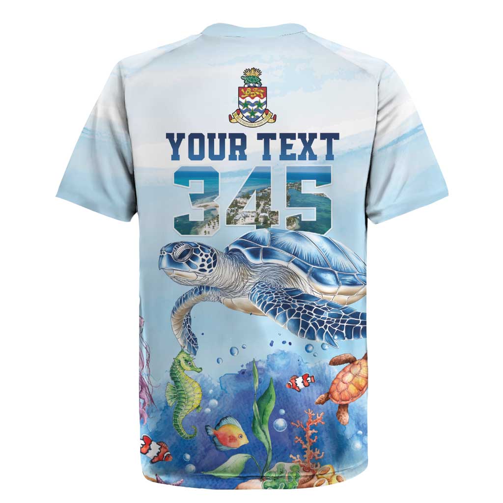 Personalized Cayman Islands 345 Rugby Jersey Watercolor Turtle - Wonder Print Shop