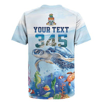 Personalized Cayman Islands 345 Rugby Jersey Watercolor Turtle - Wonder Print Shop