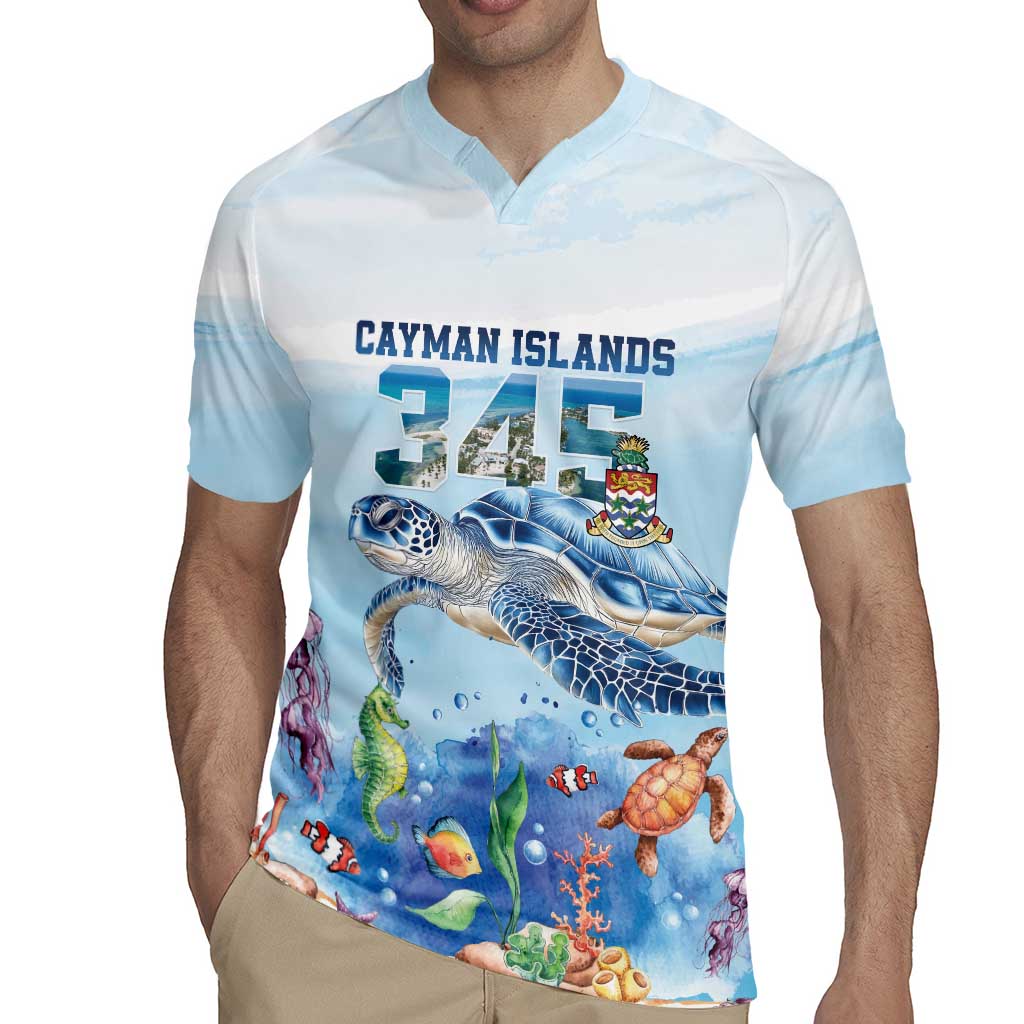 Personalized Cayman Islands 345 Rugby Jersey Watercolor Turtle - Wonder Print Shop