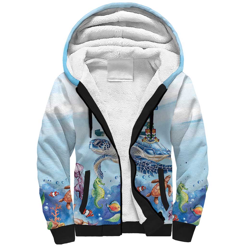 Personalized Cayman Islands 345 Sherpa Hoodie Watercolor Turtle - Wonder Print Shop