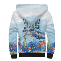 Personalized Cayman Islands 345 Sherpa Hoodie Watercolor Turtle - Wonder Print Shop
