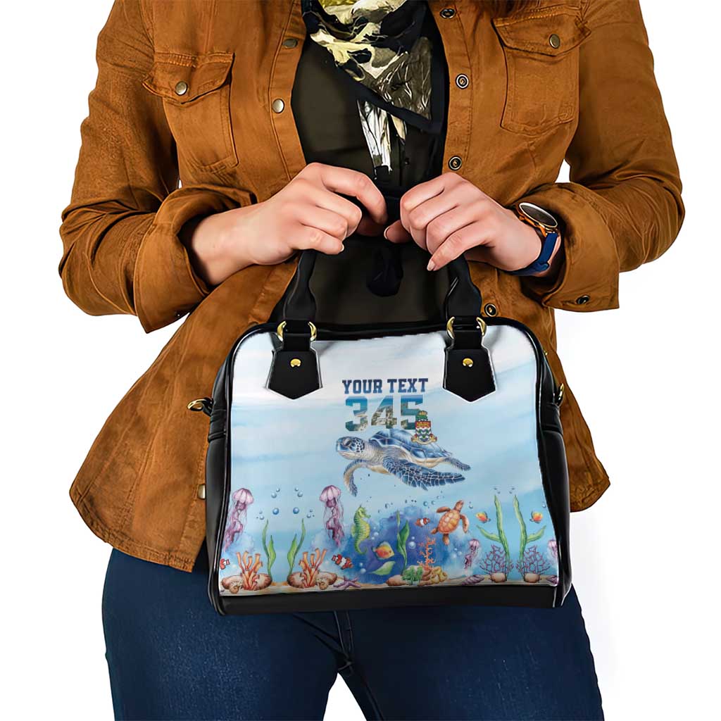 Personalized Cayman Islands 345 Shoulder Handbag Watercolor Turtle - Wonder Print Shop