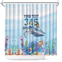 Personalized Cayman Islands 345 Shower Curtain Watercolor Turtle - Wonder Print Shop