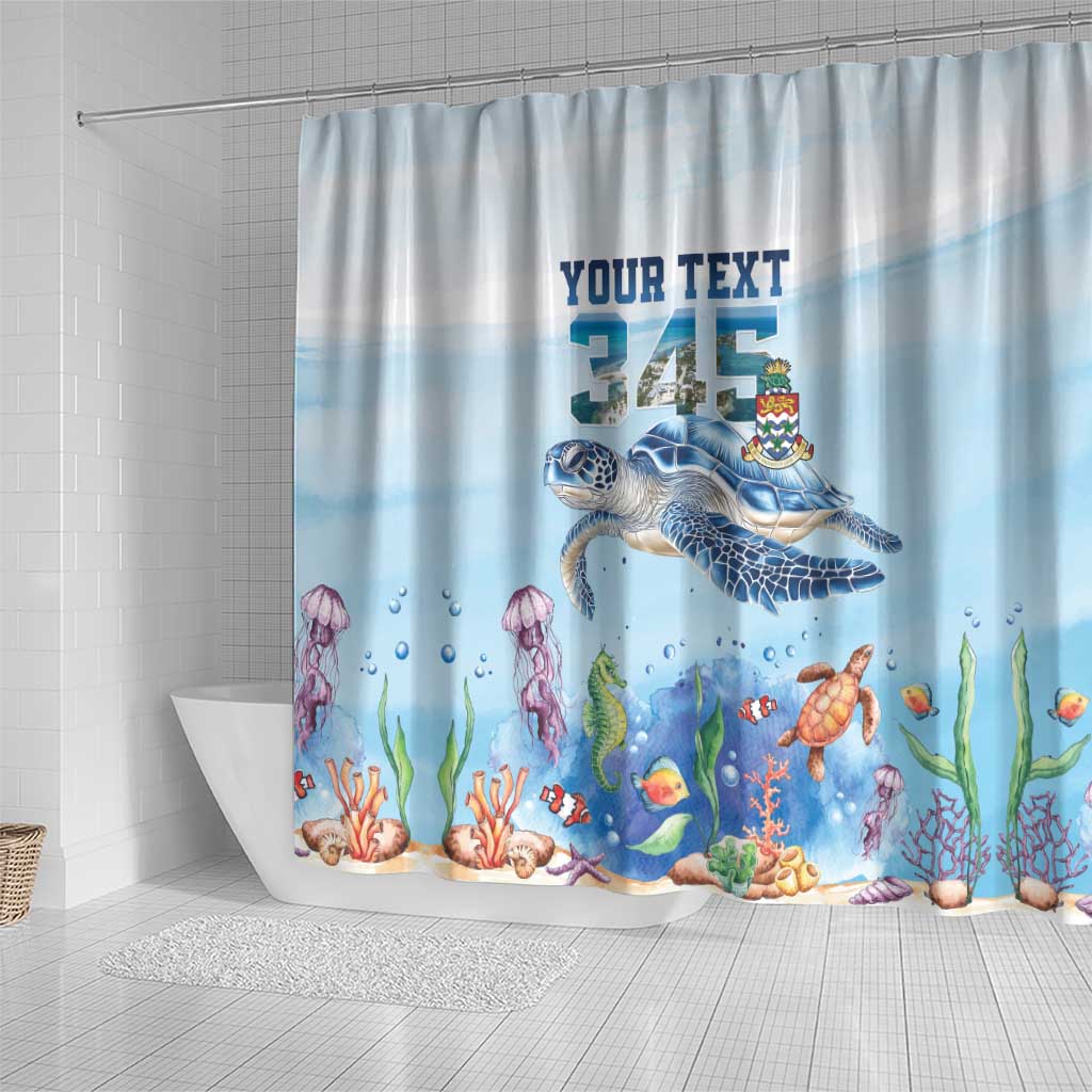 Personalized Cayman Islands 345 Shower Curtain Watercolor Turtle - Wonder Print Shop
