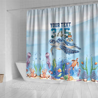 Personalized Cayman Islands 345 Shower Curtain Watercolor Turtle - Wonder Print Shop