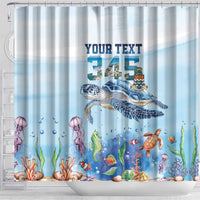 Personalized Cayman Islands 345 Shower Curtain Watercolor Turtle - Wonder Print Shop