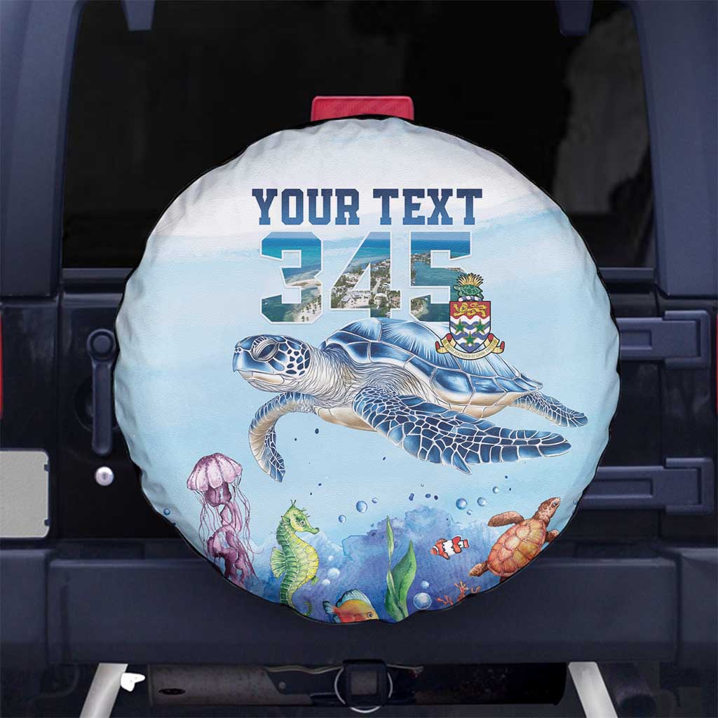 Personalized Cayman Islands 345 Spare Tire Cover Watercolor Turtle - Wonder Print Shop
