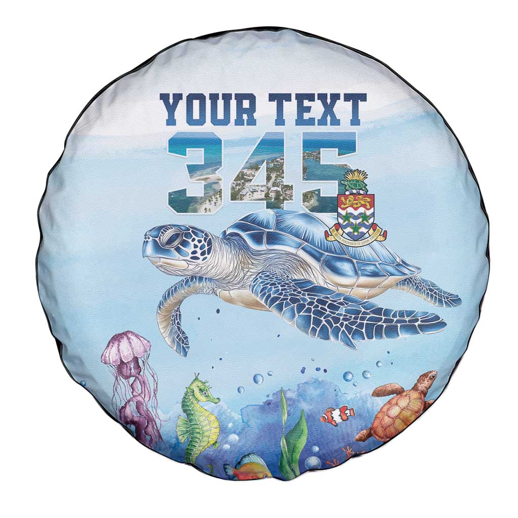 Personalized Cayman Islands 345 Spare Tire Cover Watercolor Turtle - Wonder Print Shop