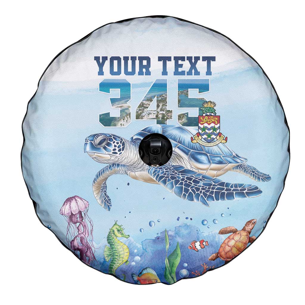 Personalized Cayman Islands 345 Spare Tire Cover Watercolor Turtle - Wonder Print Shop