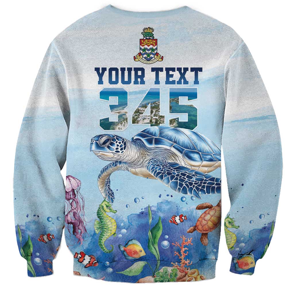 Personalized Cayman Islands 345 Sweatshirt Watercolor Turtle - Wonder Print Shop