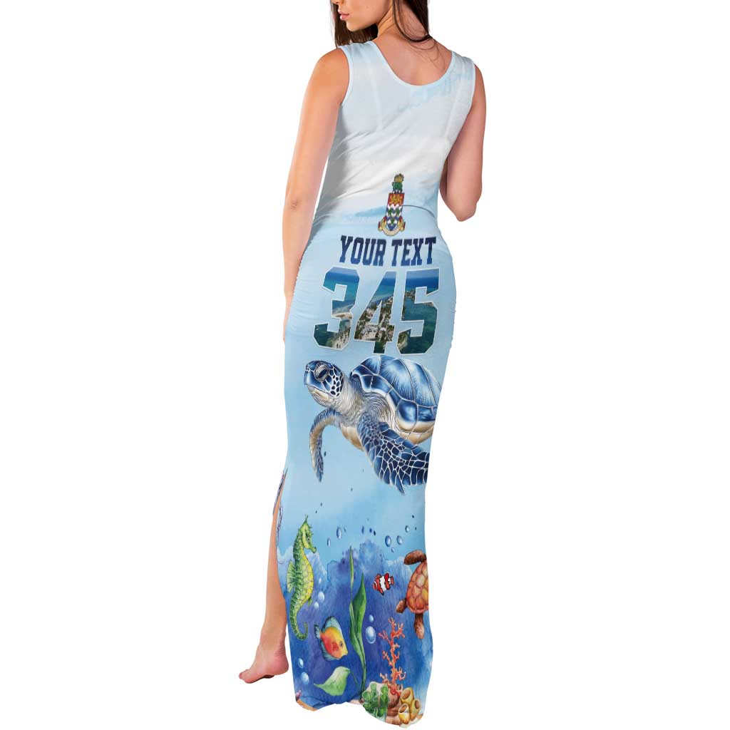 Personalized Cayman Islands 345 Tank Maxi Dress Watercolor Turtle - Wonder Print Shop