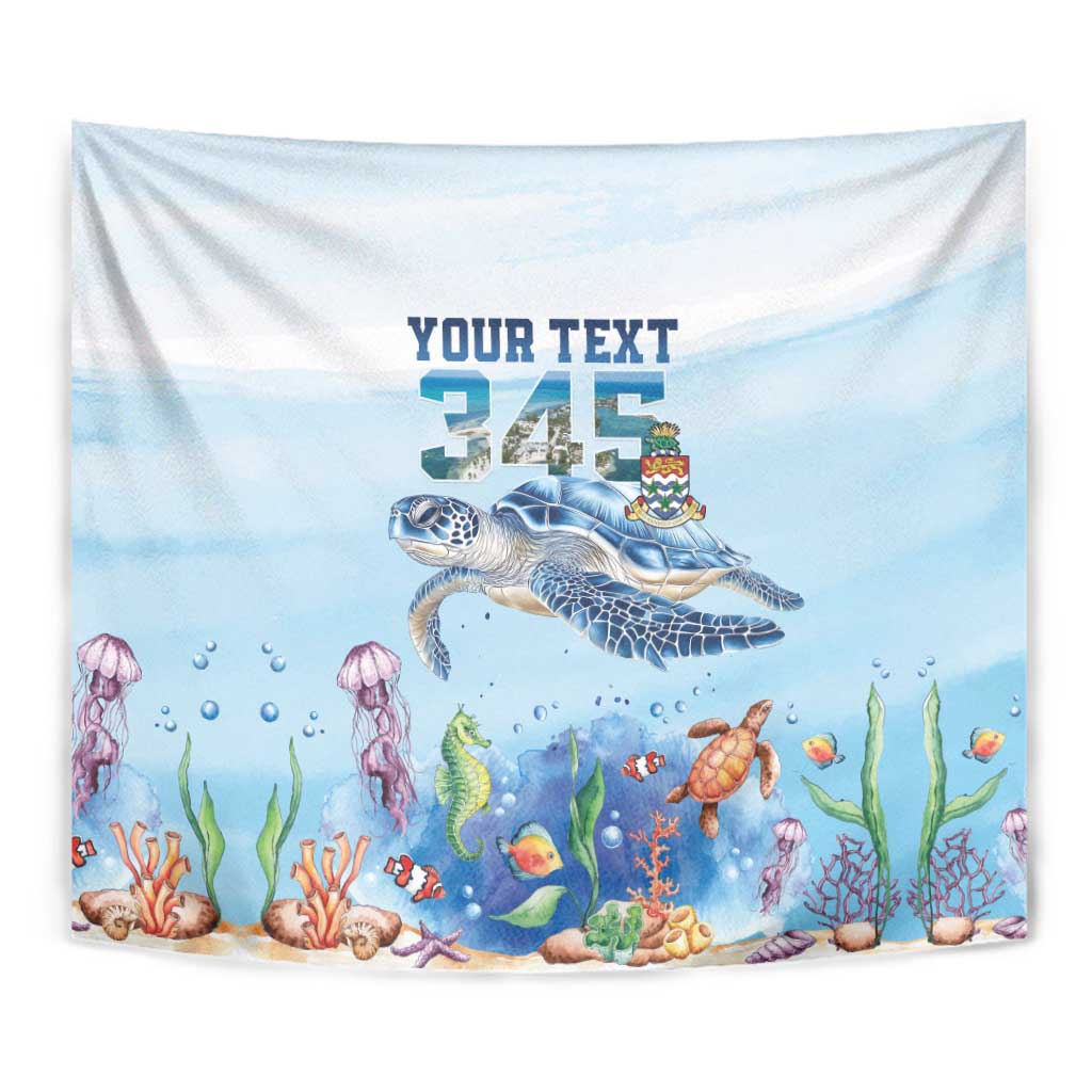 Personalized Cayman Islands 345 Tapestry Watercolor Turtle - Wonder Print Shop