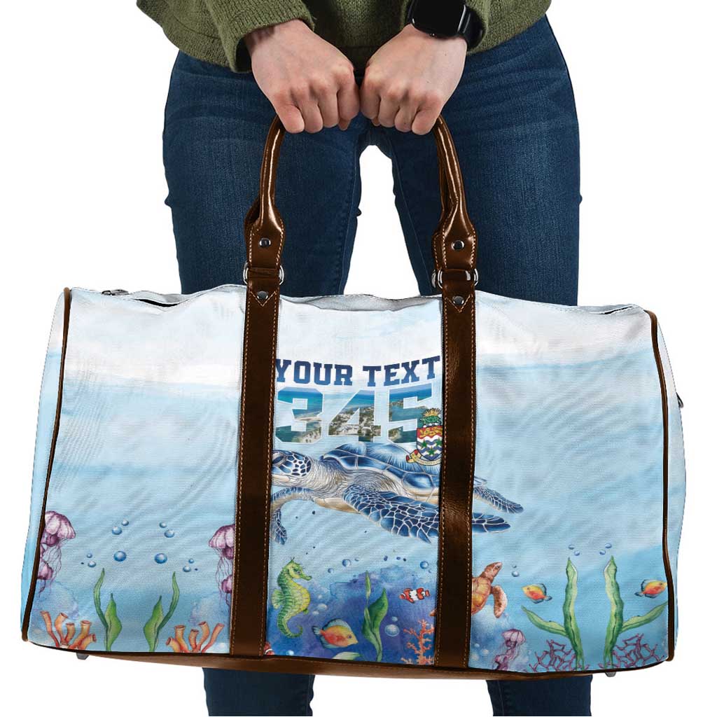 Personalized Cayman Islands 345 Travel Bag Watercolor Turtle - Wonder Print Shop
