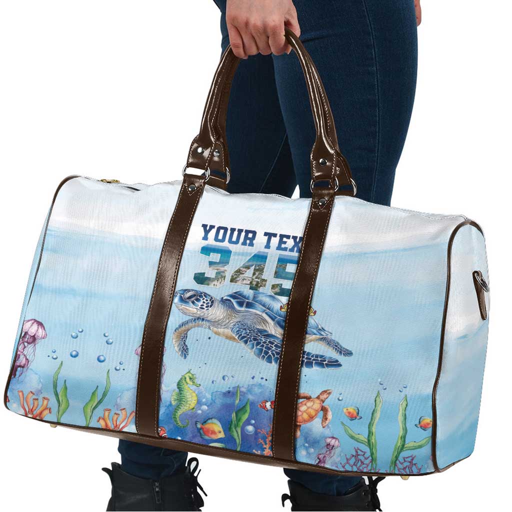 Personalized Cayman Islands 345 Travel Bag Watercolor Turtle - Wonder Print Shop