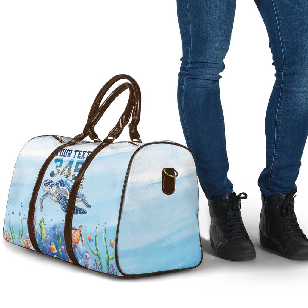 Personalized Cayman Islands 345 Travel Bag Watercolor Turtle - Wonder Print Shop