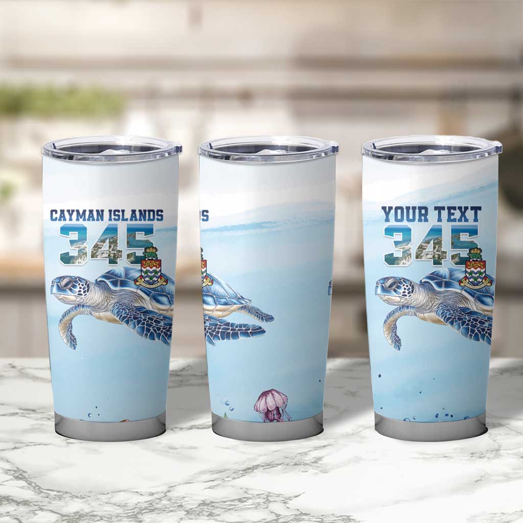 Personalized Cayman Islands 345 Tumbler Cup Watercolor Turtle - Wonder Print Shop