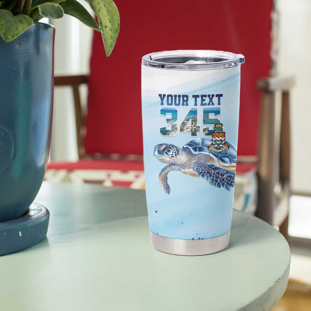 Personalized Cayman Islands 345 Tumbler Cup Watercolor Turtle - Wonder Print Shop