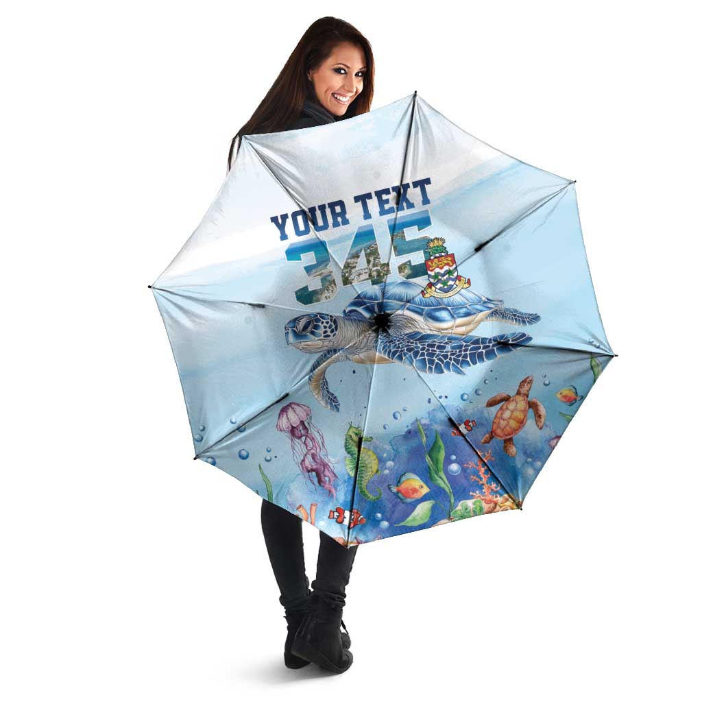Personalized Cayman Islands 345 Umbrella Watercolor Turtle - Wonder Print Shop