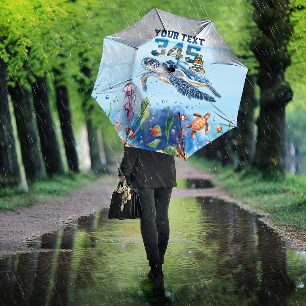 Personalized Cayman Islands 345 Umbrella Watercolor Turtle - Wonder Print Shop