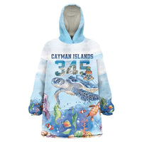 Personalized Cayman Islands 345 Wearable Blanket Hoodie Watercolor Turtle - Wonder Print Shop