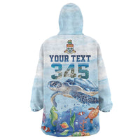 Personalized Cayman Islands 345 Wearable Blanket Hoodie Watercolor Turtle - Wonder Print Shop