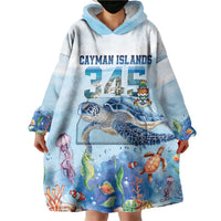 Personalized Cayman Islands 345 Wearable Blanket Hoodie Watercolor Turtle - Wonder Print Shop