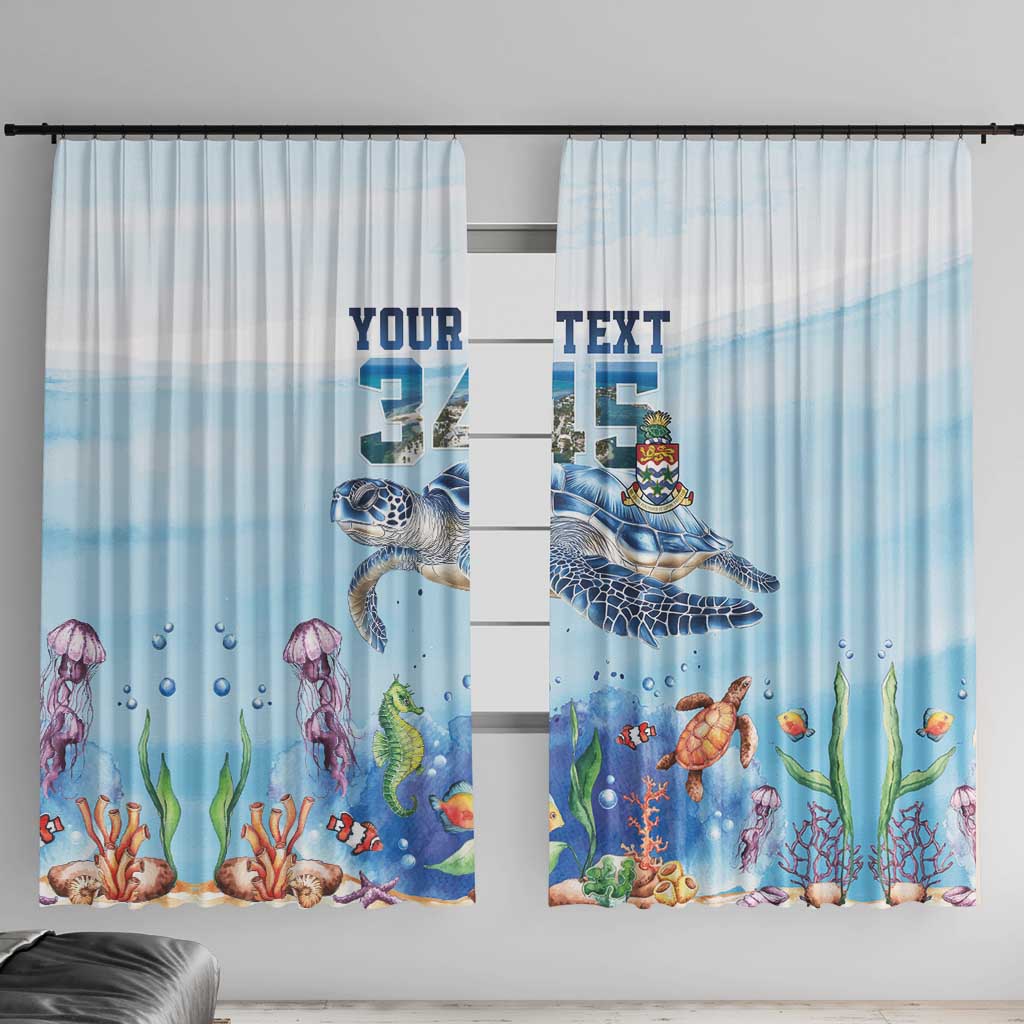 Personalized Cayman Islands 345 Window Curtain Watercolor Turtle - Wonder Print Shop