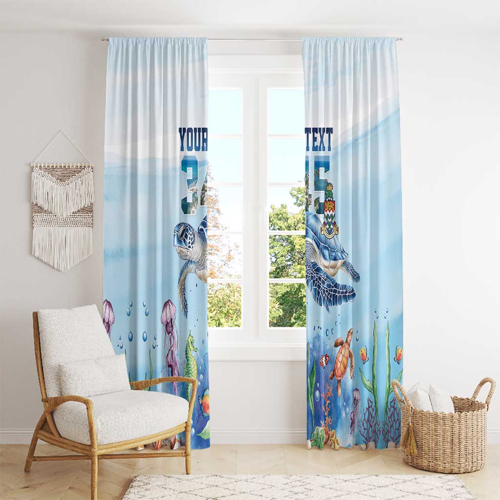 Personalized Cayman Islands 345 Window Curtain Watercolor Turtle - Wonder Print Shop