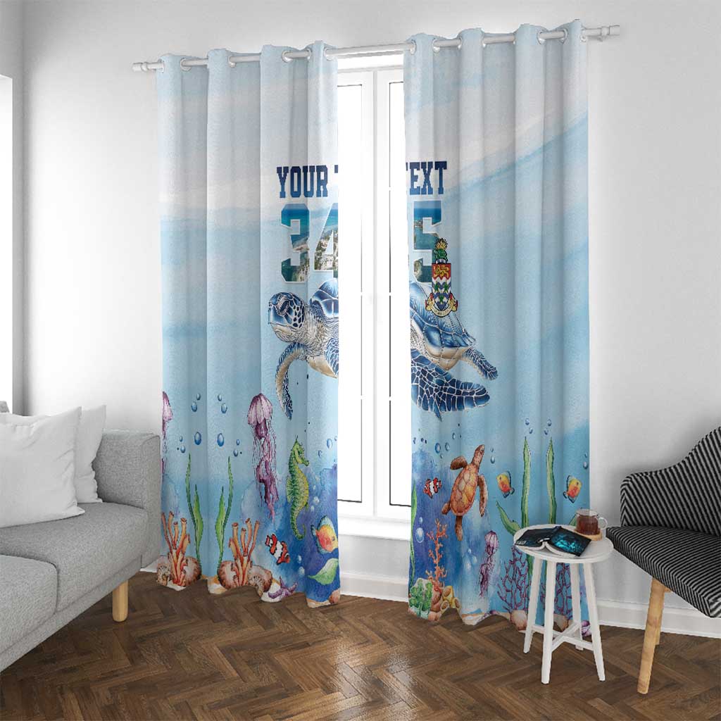 Personalized Cayman Islands 345 Window Curtain Watercolor Turtle - Wonder Print Shop