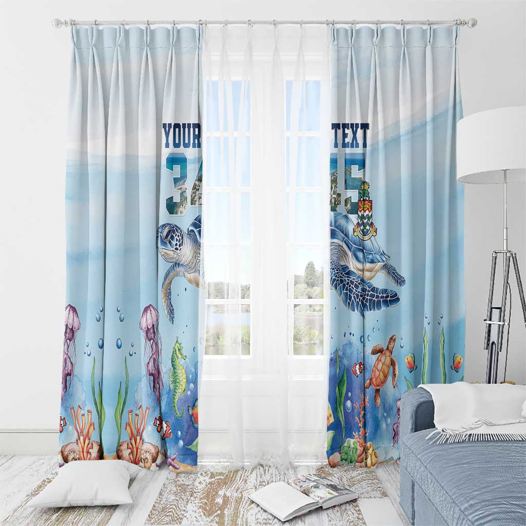 Personalized Cayman Islands 345 Window Curtain Watercolor Turtle - Wonder Print Shop