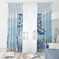 Personalized Cayman Islands 345 Window Curtain Watercolor Turtle - Wonder Print Shop