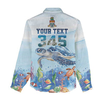 Personalized Cayman Islands 345 Women Casual Shirt Watercolor Turtle - Wonder Print Shop