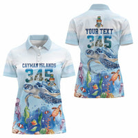 Personalized Cayman Islands 345 Women Polo Shirt Watercolor Turtle - Wonder Print Shop