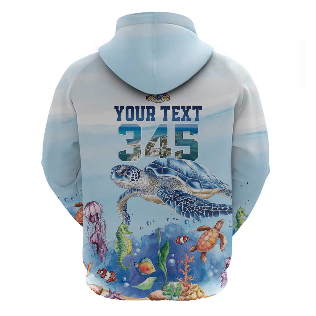 Personalized Cayman Islands 345 Zip Hoodie Watercolor Turtle - Wonder Print Shop
