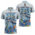 Personalized Cayman Islands 345 Zipper Polo Shirt Watercolor Turtle - Wonder Print Shop