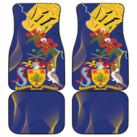 Barbados Coat Of Arms Car Mats With Dwarf Poinciana Flowers - Wonder Print Shop