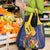 Barbados Coat Of Arms Grocery Bag With Dwarf Poinciana Flowers