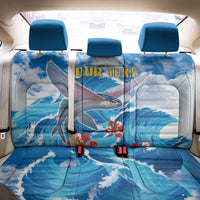 Personalized Barbados Fish Flying Back Car Seat Cover With Stormy Sea Wave - Wonder Print Shop