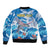 Personalized Barbados Fish Flying Bomber Jacket With Stormy Sea Wave - Wonder Print Shop