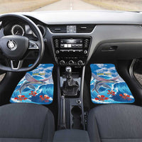 Personalized Barbados Fish Flying Car Mats With Stormy Sea Wave - Wonder Print Shop