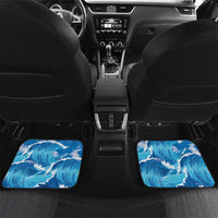 Personalized Barbados Fish Flying Car Mats With Stormy Sea Wave - Wonder Print Shop