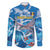 Personalized Barbados Fish Flying Family Matching Long Sleeve Bodycon Dress and Hawaiian Shirt With Stormy Sea Wave - Wonder Print Shop