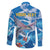 Personalized Barbados Fish Flying Family Matching Long Sleeve Bodycon Dress and Hawaiian Shirt With Stormy Sea Wave - Wonder Print Shop