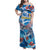 Personalized Barbados Fish Flying Family Matching Off Shoulder Maxi Dress and Hawaiian Shirt With Stormy Sea Wave - Wonder Print Shop