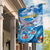Personalized Barbados Fish Flying Garden Flag With Stormy Sea Wave - Wonder Print Shop