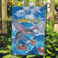 Personalized Barbados Fish Flying Garden Flag With Stormy Sea Wave - Wonder Print Shop