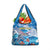 Personalized Barbados Fish Flying Grocery Bag With Stormy Sea Wave