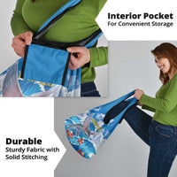 Personalized Barbados Fish Flying Grocery Bag With Stormy Sea Wave